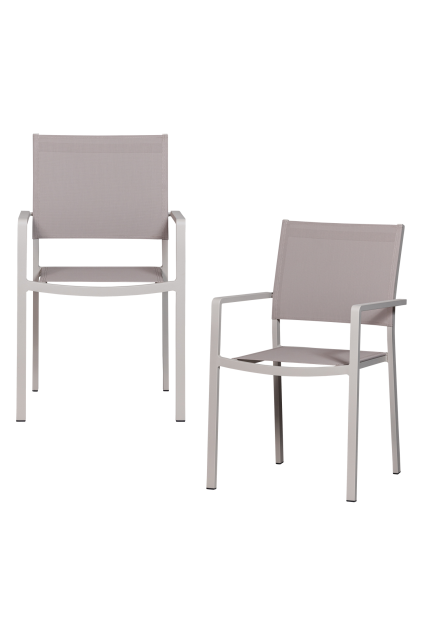 500013 Z 2 01 VS EXT Fowl eetstoel aluminium textileen zand