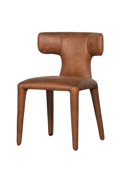 801420 B 02 VS BPH Permit eetkamerstoel leerlook cognac SA