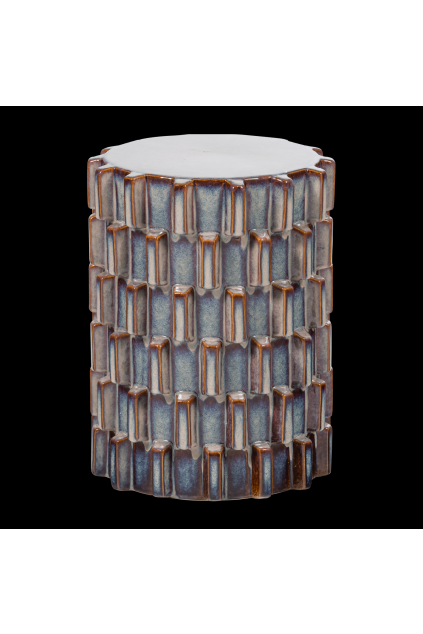377792 G 01 VS ES Axu decoratieve bijzettafel O35x45 cm keramiek grijsblauw F1
