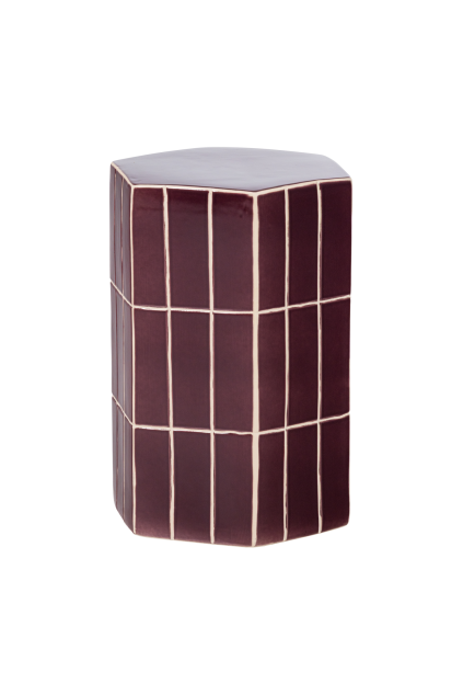 377790 P 01 VS ES Plu decoratieve bijzettafel 42x30x26 cm keramiek paars FA