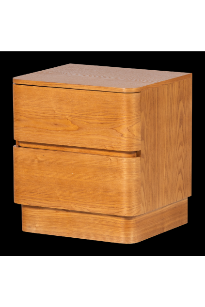 377787 B 01 VS ES Fejo ladekast nachtkastje 2 lades MDF bruin fsc FA
