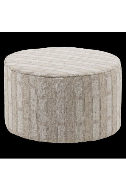 377900 NB 01 VS WP Sarli poef laag ruit dessin chenille naturel beige F1
