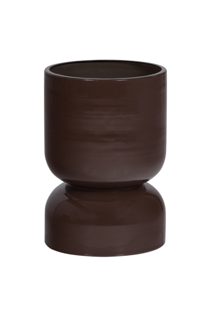 377816 P 01 VS ES Toval plantenstandaard pot laag metaal hoogglans paars bruin F1
