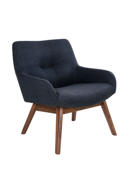 London Lounge Chair - kreslo do obývačky, tmavomodré, nohy z vlašského orecha HN1277