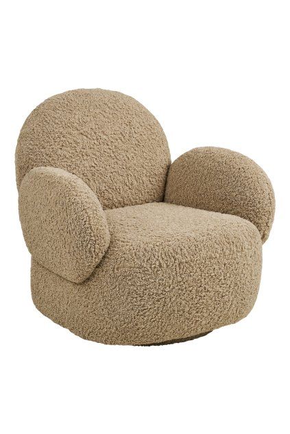 Lounge kreslo Messina s funkciou otáčania - Lounge kreslo s funkciou otáčania, svetlohnedé HN1265