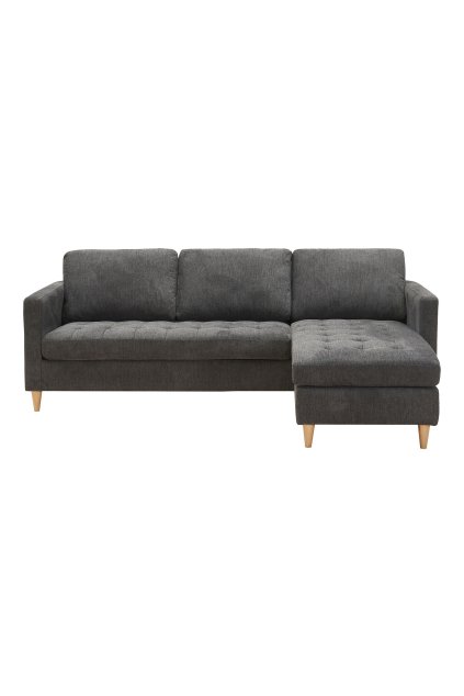 Firenze Sofa - Pohovka, tmavosivá s nohami z prírodného dreva HN1045