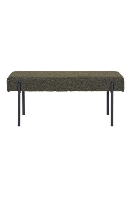 Lavica Swindon - Lavica, buklé, tmavozelená, čierne nohy 100x36x42,5 cm, HN1241