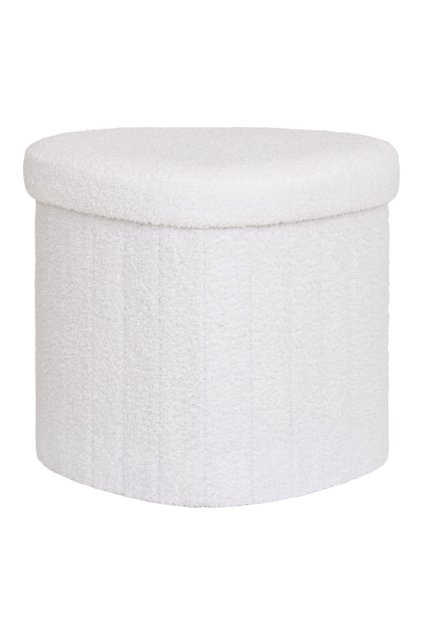 Medford Pouf - Puf, plyšový, biely 42,5x36,5 cm, HN1310