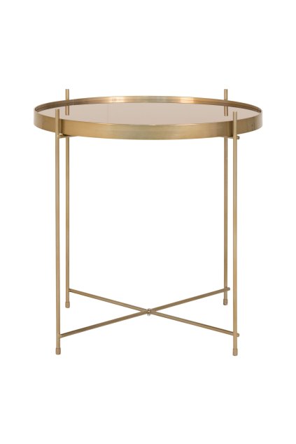 Konferenčný stolík Venezia - Konferenčný stolík, mosadzná oceľ, sklo ø48xh48cm