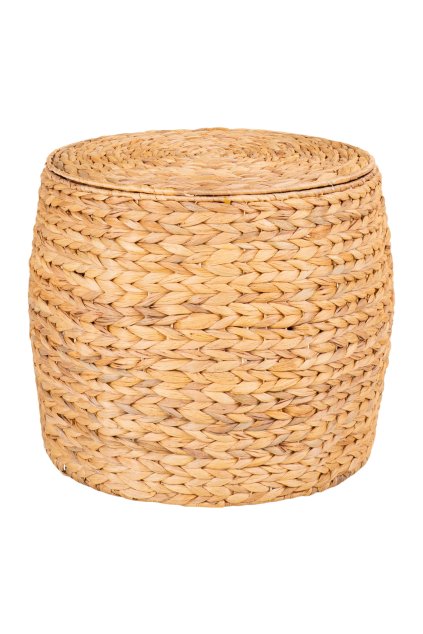 Delia Side Table - Bočný stolík s úložným priestorom, vodný hyacint, príroda ø43x34 cm