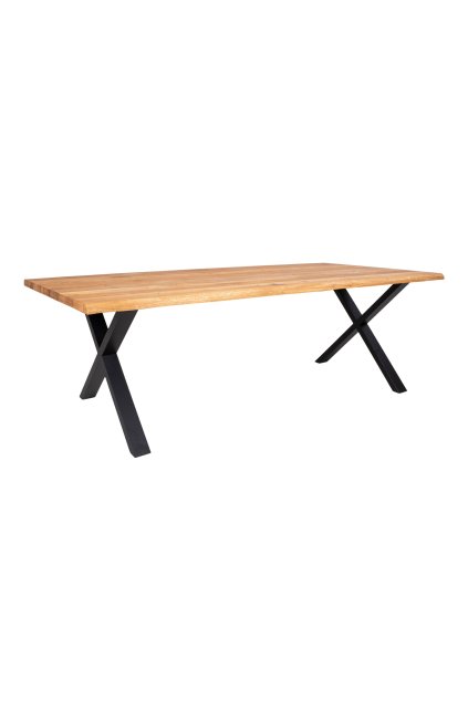 Jedálenský stôl Toulon - Jedálenský stôl s vlnitým okrajom, dub, prírodný, pripravený na rozkladanie dosiek 95x240x75 cm