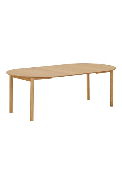 Jedálenský stôl Bundaberg - jedálenský stôl, dubová dyha, prírodný, vrátane dvoch rozširujúcich dosiek ø120x120-170-220x75 cm
