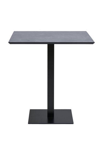 Fano Cafe Table - kaviarenský stôl, melamín, tmavý kamenný vzhľad, čierna kovová podnož 70x70x75 cm