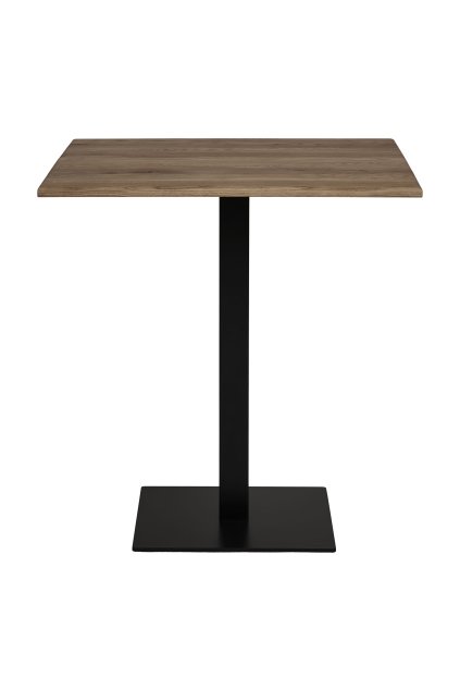 Lignano Cafe Table - kaviarenský stôl, údený dub, čierna kovová podnož 70x70x75 cm