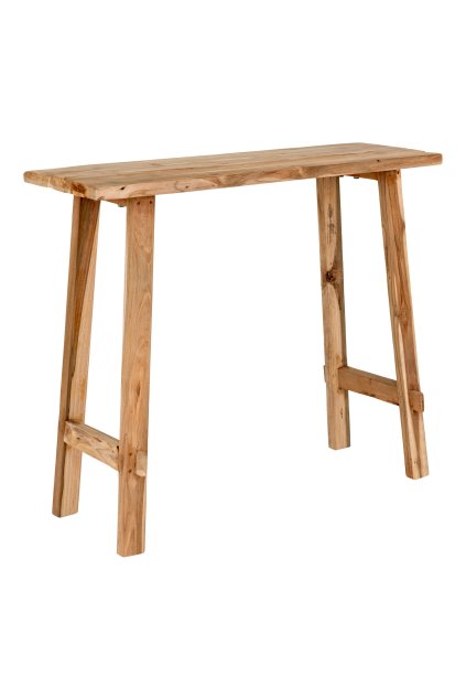 Konzolový stolík Girona - Konzolový stolík, teak, prírodný 90x30x80 cm