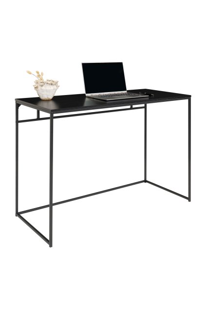 Vita Desk - písací stôl, čierny s čiernym rámom 100x45x75 cm