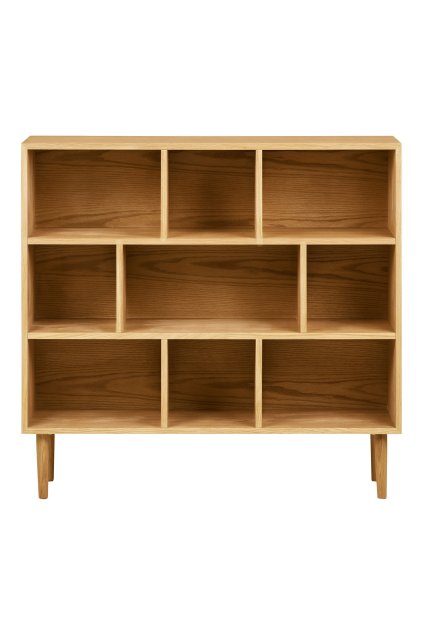 Oshawa Book Shelf - skrinka na knihy, dub/dubová dyha, prírodná farba 30x112x104,5 cm