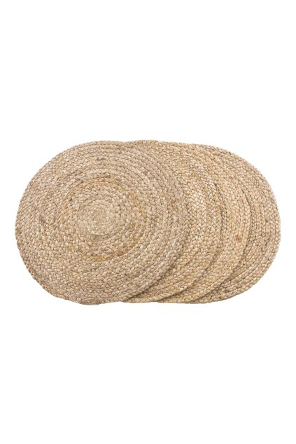 Bombay Placementat, set of 4 - Podložka z pletenej juty, prírodná ø38 cm, set 4 ks