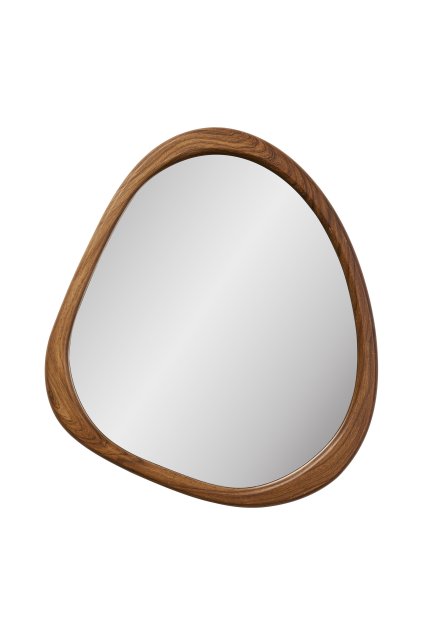 Luxon Mirror - Zrkadlo, organický tvar, vzhľad dreva 44x48 cm