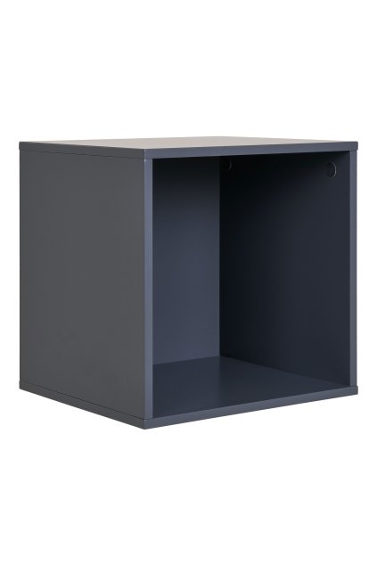 Horne Wall Shelf - nástenná polica, lakované drevo, tmavosivá 34x30x34 cm