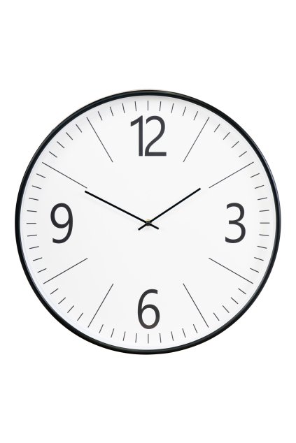 Biel Wall Clock - Nástenné hodiny, čiernobiele, , tichý chod ø51 cm