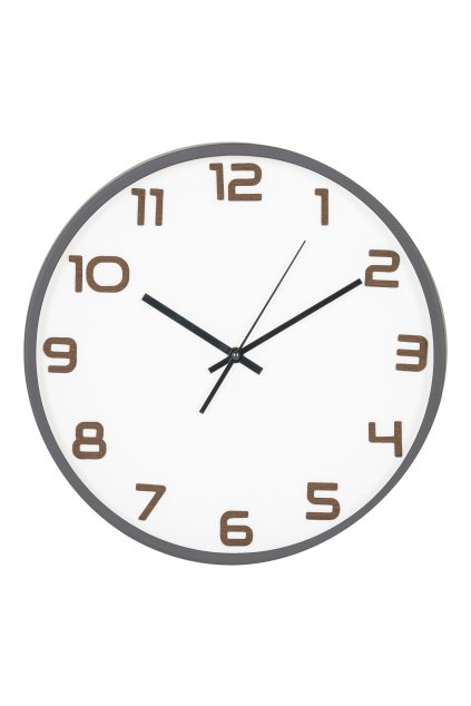 Nástenné hodiny Greenwich - Nástenné hodiny, sivé, tichý chod ø35 cm