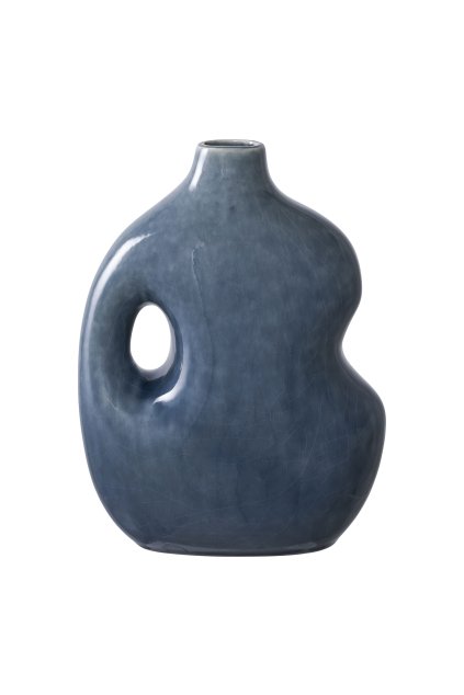Váza - Váza, keramika, modrá 18,5x9,5x24,5 cm