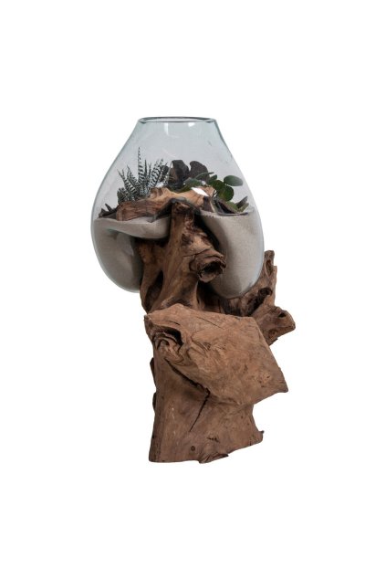 San Marino Waterdrop - kvapka na vodu, teakové drevo/sklo, prírodná H:50 cm