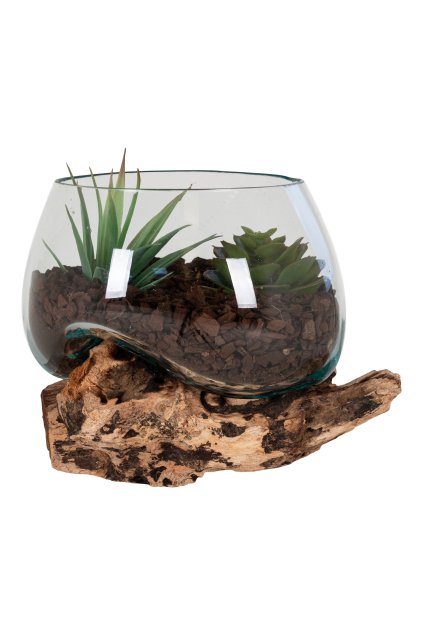 San Marino Waterdrop - kvapka na vodu, teakové drevo/sklo, prírodná H:15 cm