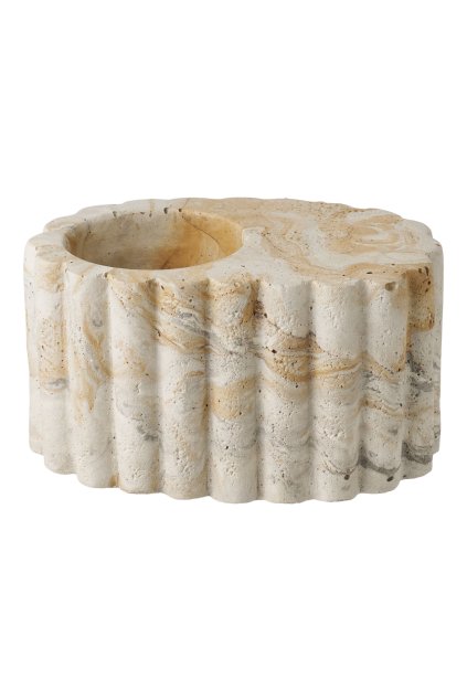 Držiak na čajovú sviečku - Držiak na čajovú sviečku, cement, hnedý/béžový ø10,5x6 cm