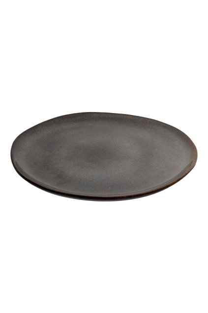 Selma Dinner Plate - Jedálenský tanier, keramika, sivý/hnedý ø27cm, sada 4 ks
