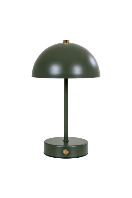 Stolná lampa Holt - Stolná lampa, dobíjacia, kovová, zelená/mosadz