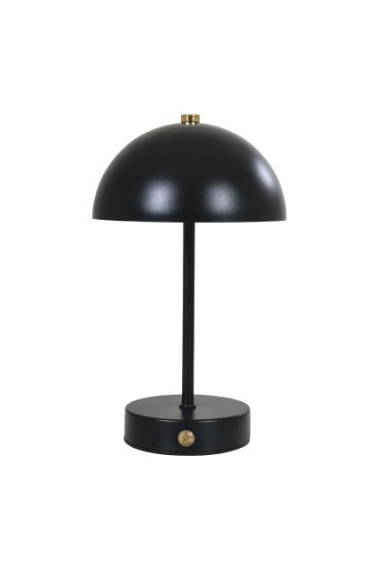 Stolná lampa Holt - Stolná lampa, dobíjacia, kov, čierna/mosadz