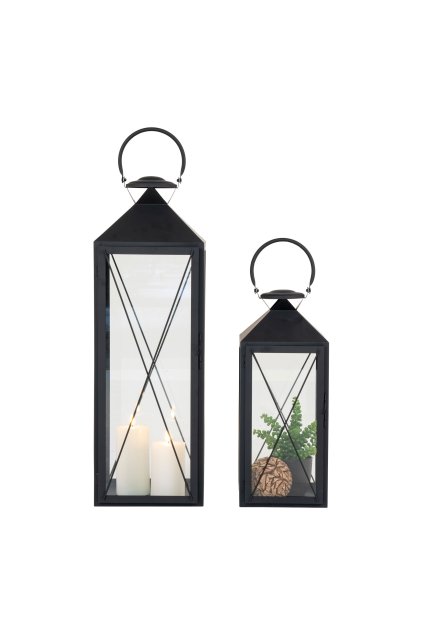Casa Lanterns - Lucerny, oceľ/sklo, čierna sada 2 ks