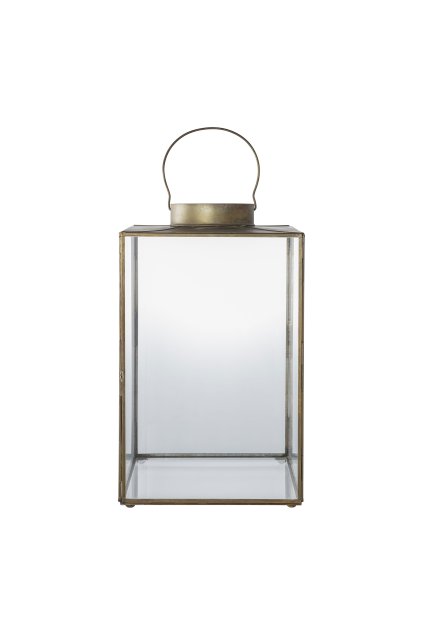 Mohali Lantern - Lucerna, kov/sklo, starožitný mosadzný vzhľad