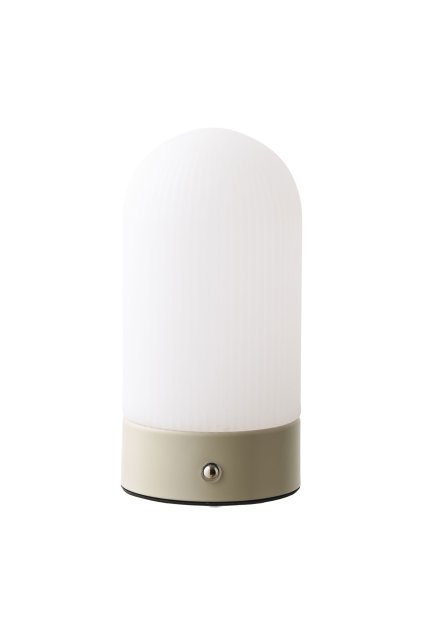 Stolná lampa Ashford - Stolná lampa, dobíjacia, kov/PE, béžová/biela