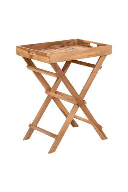 Stolík Ronda - stolík s podnosom, teak, prírodný 29x39x49,5 cm