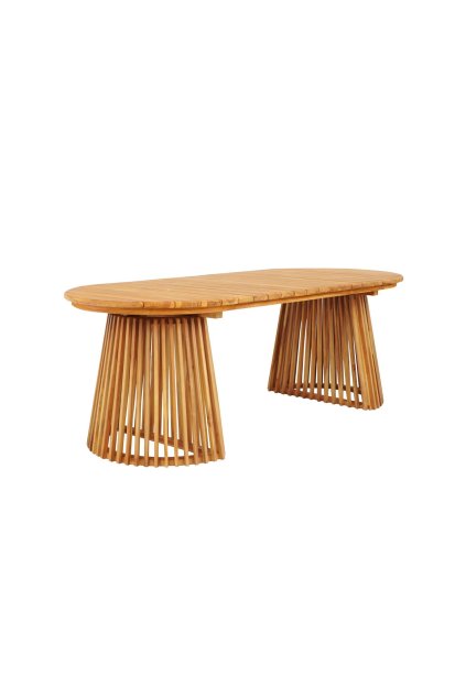 Jedálenský stôl Berja - Jedálenský stôl, teak, prírodný, 90x200x75 cm