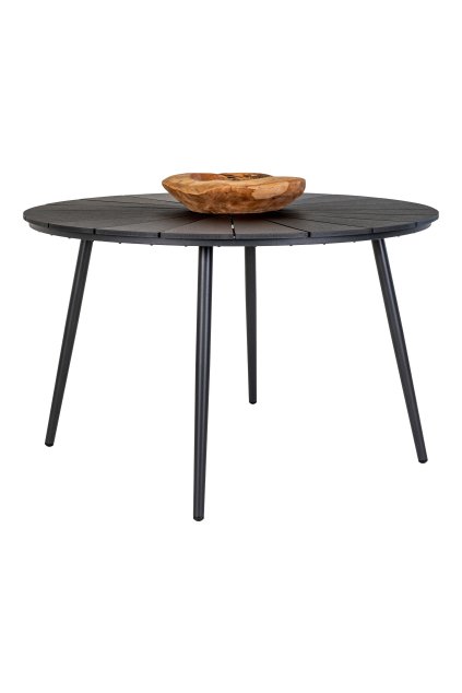 Atlanta jedálenský stôl - jedálenský stôl z nedreveného dreva, čierny ø120 cm
