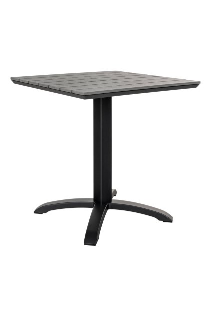 Bistro stôl Chicago - Bistro stôl, stolová doska zo sivého nedreveného dreva, čierne nohy 70x70x72 cm
