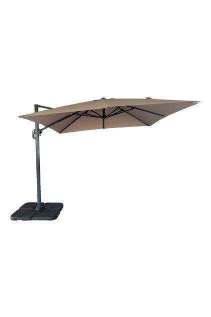 Baza Závesný slnečník - Závesný slnečník vrátane podstavca, alu stok, piesok 295x295 cm
