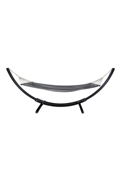 Tripoli Hammock - Hojdacia sieť na drevenom stojane, smrekovec, polyester/bavlna, čierna/sivá/biela