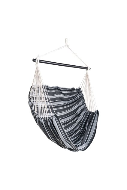 Hojdacie kreslo Lamia - Hojdacie kreslo, polyester/bavlna, smrekovec, čierna/sivá/biela