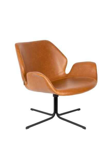 ZUIVER NIKKI LOUNGE CHAIR: Hnedá