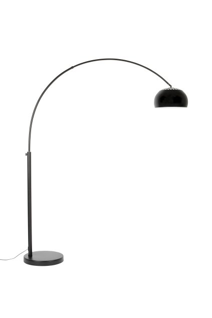 Podlahová lampa Kovový luk čierna