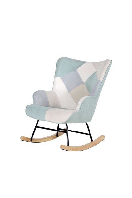 HOJDACIE KRESLO DENVER PATCHWORK MINT