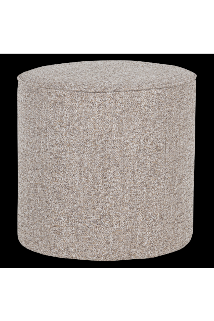 350409 N 01 VS Sara poef hoog 46x46cm geweven stof naturel melange