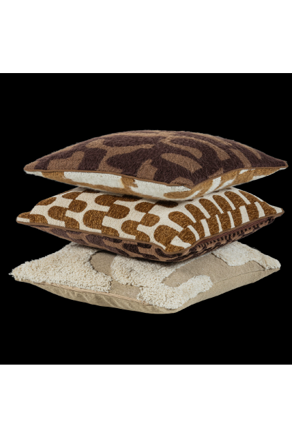 377576 BN 01 VS ES Fayden kussens bruin naturel set van 3