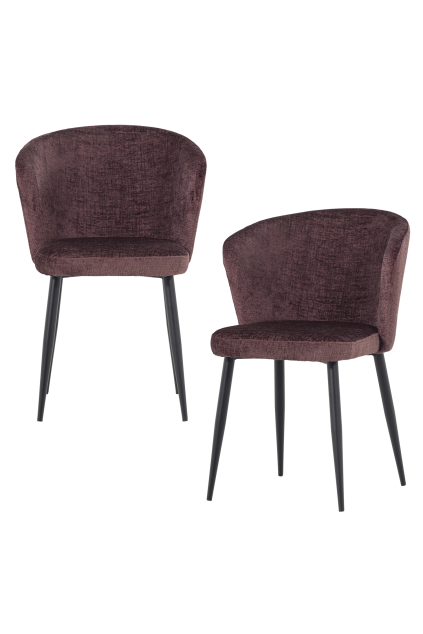 377986 P 01 VS Luse eetkamerstoel velvet paars set van 2 FA