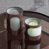 377935 B 01 SF Tavo windlichten metaal glas bruin set van 2 vierkant